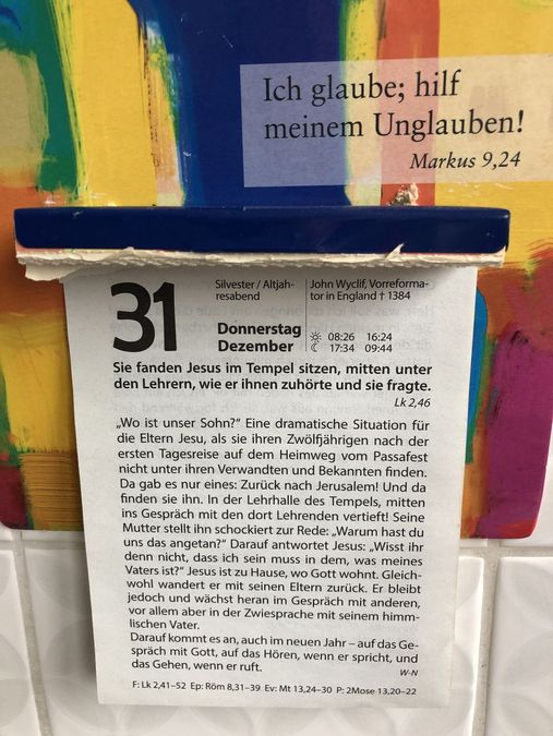 Abreisskalender Silvester 2020
